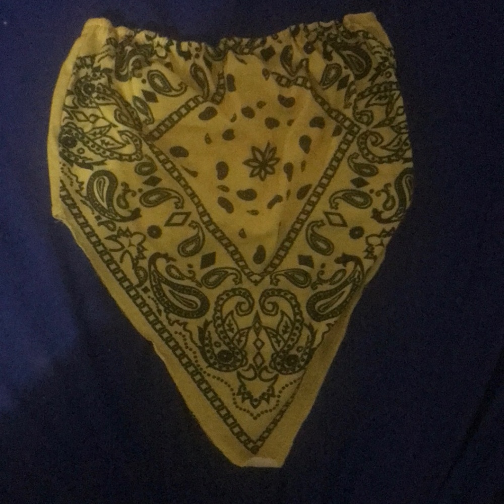 Sexy strapless bandanna shirt